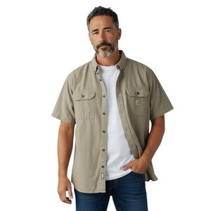 Carhartt 100% Cotton Loose Fit Button Down Shirt. Sage.. Chest Pockets. Sz. XL